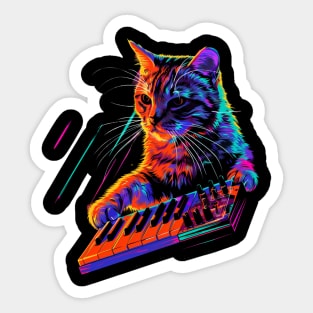 Cat DJ Scratch Sticker